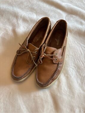 Sperry Tan Brown Leather Boat Shoes